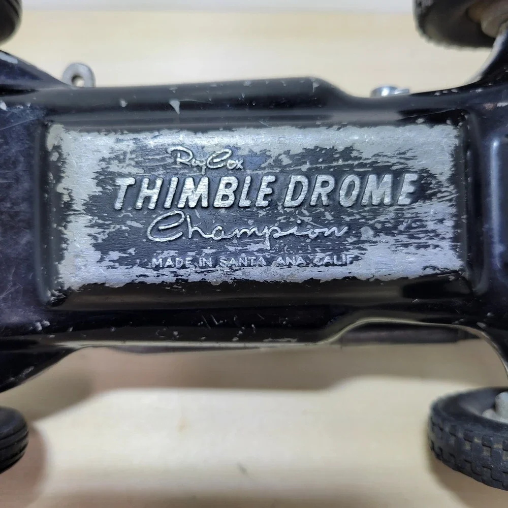 Vintage Cox‎ Thimble Drome Champion Metal Toy Race Car #21 Santa Ana